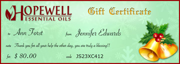 Gift Certificate Holiday Bells