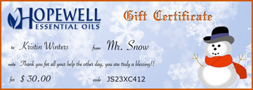 Gift Certificate Winter Snow