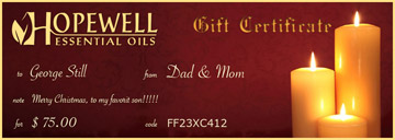 Gift Certificate Evening Candles