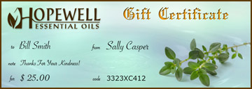Gift Certificate Kitchen Herbs